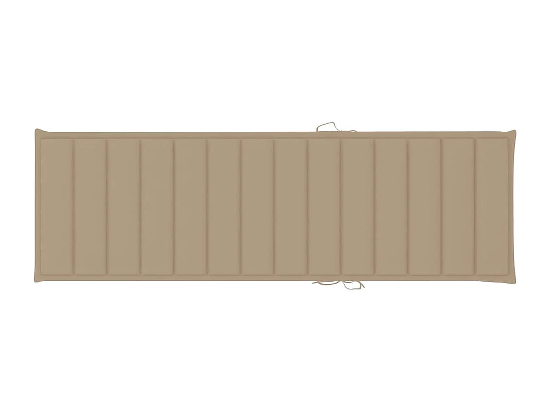 Chaise longue doble y cojines beige Madera de pino impregnada