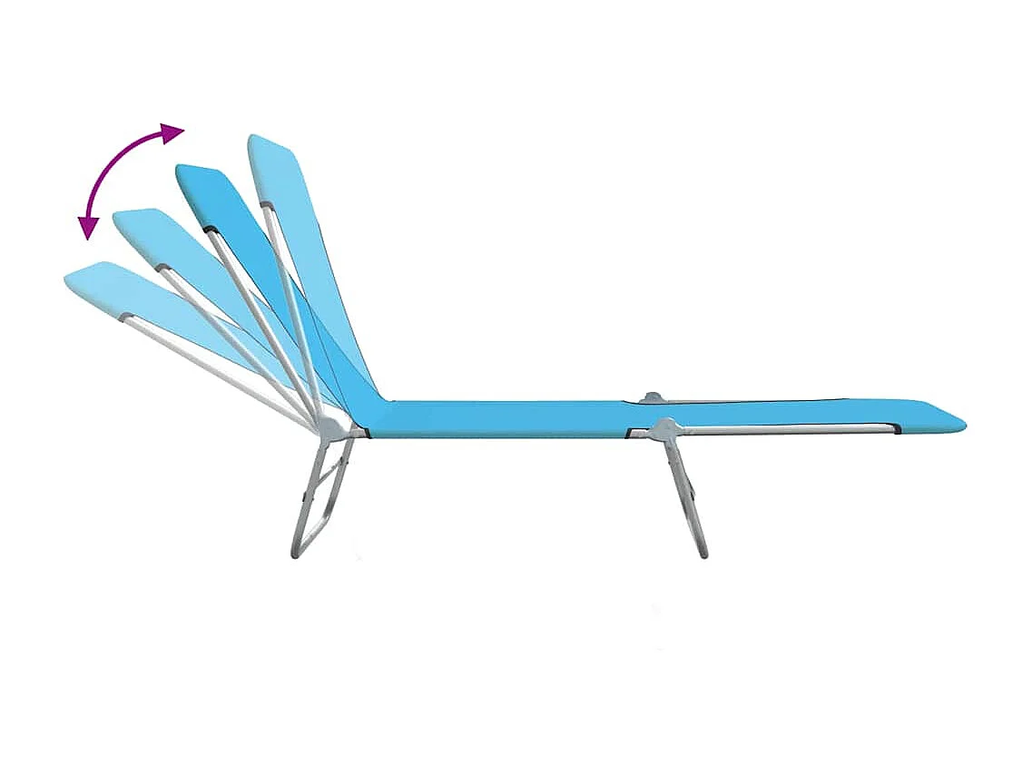 Opvouwbare ligstoelen set van 2 Staal en blauwe stof