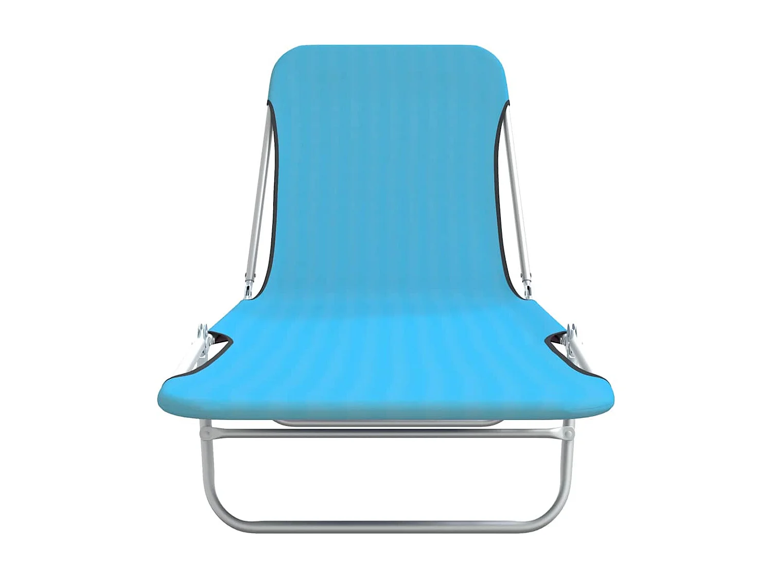 Set di 2 sedie a sdraio pieghevoli in acciaio e tessuto blu