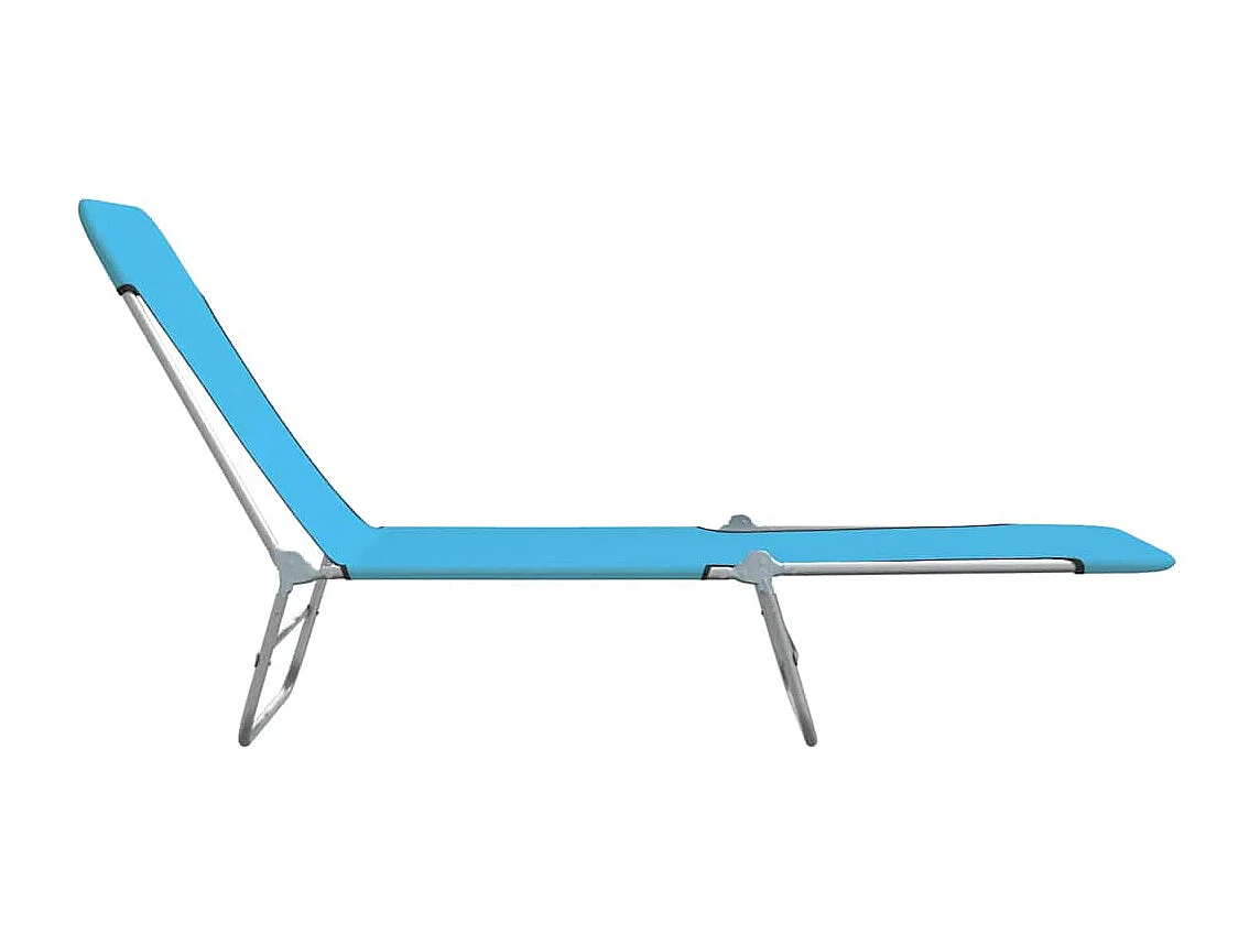 Set di 2 sedie a sdraio pieghevoli in acciaio e tessuto blu