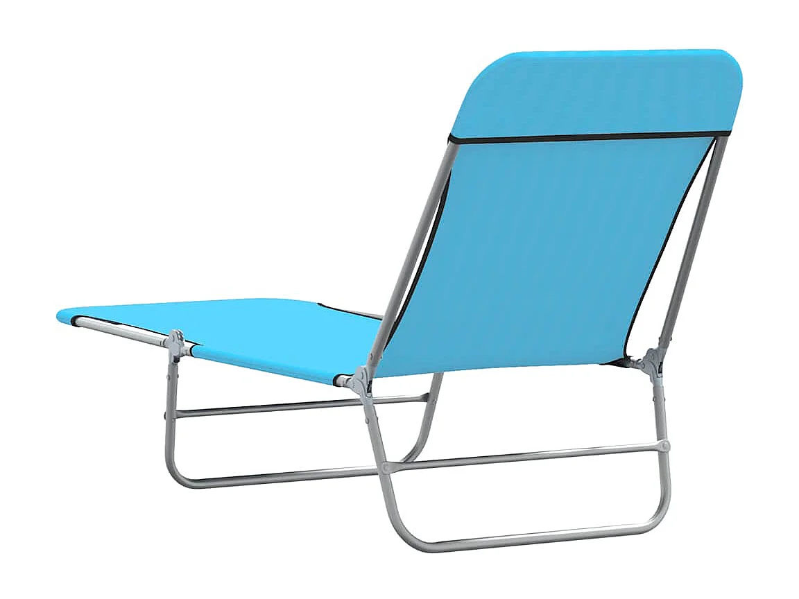 Set di 2 sedie a sdraio pieghevoli in acciaio e tessuto blu
