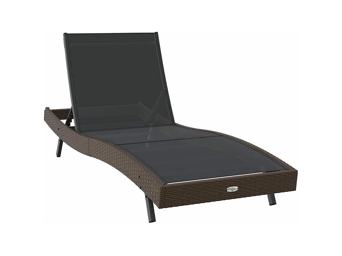 Chaise longue 70 x 197 x 82 cm Rattan sintetico, metallo