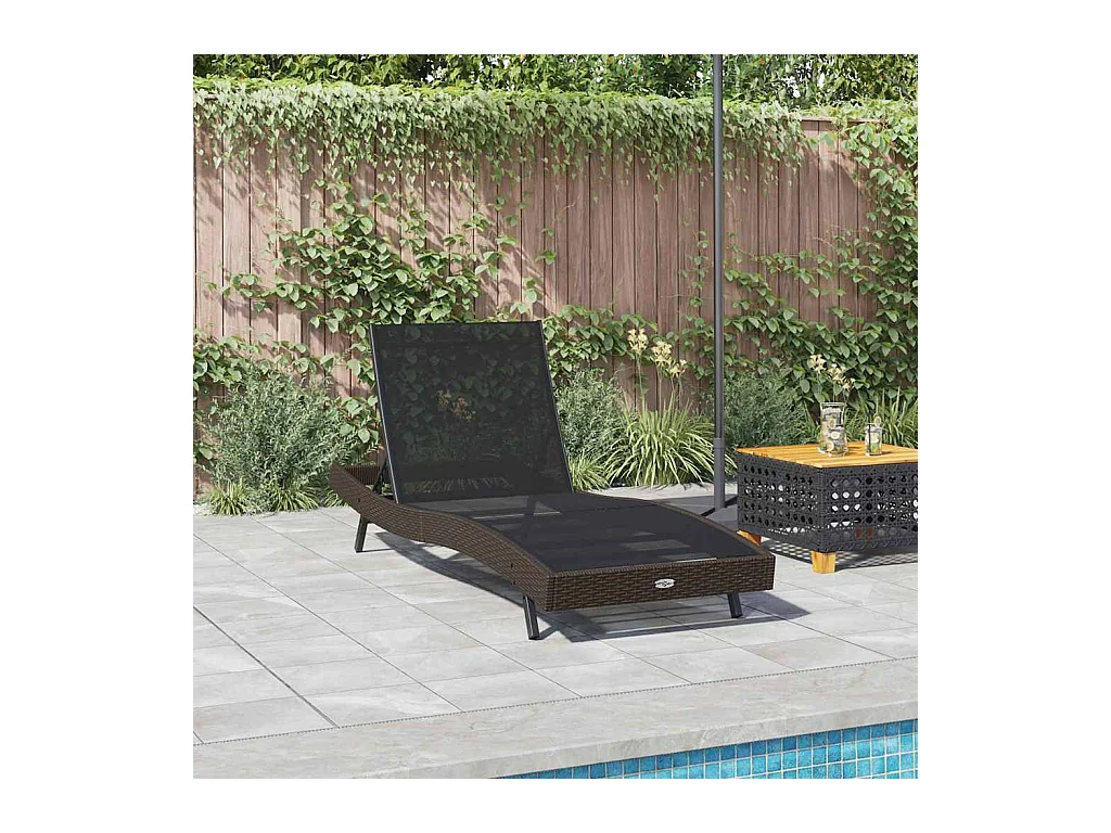 Chaise longue 70 x 197 x 82 cm Rattan sintetico, metallo