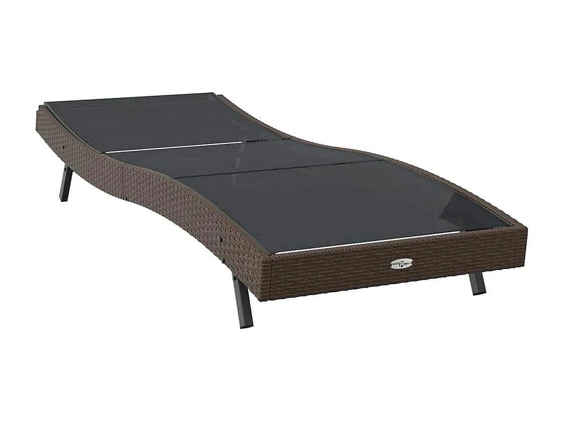 Chaise longue 70 x 197 x 82 cm Rattan synthétique, métal