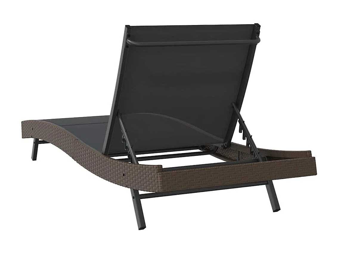 Chaise longue 70 x 197 x 82 cm Rattan synthétique, métal