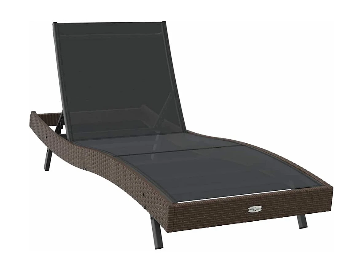 Chaise longue 70 x 197 x 82 cm Rattan synthétique, métal