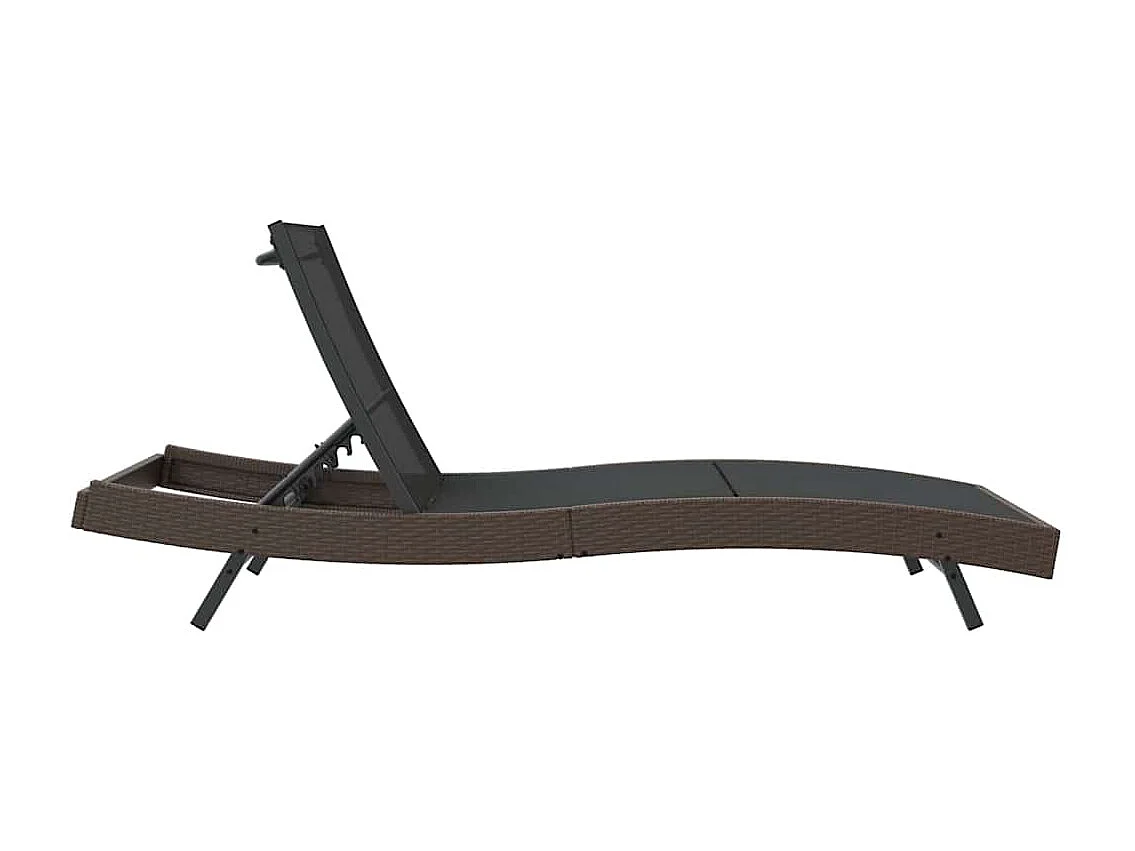 Chaise longue 70 x 197 x 82 cm Rattan synthétique, métal
