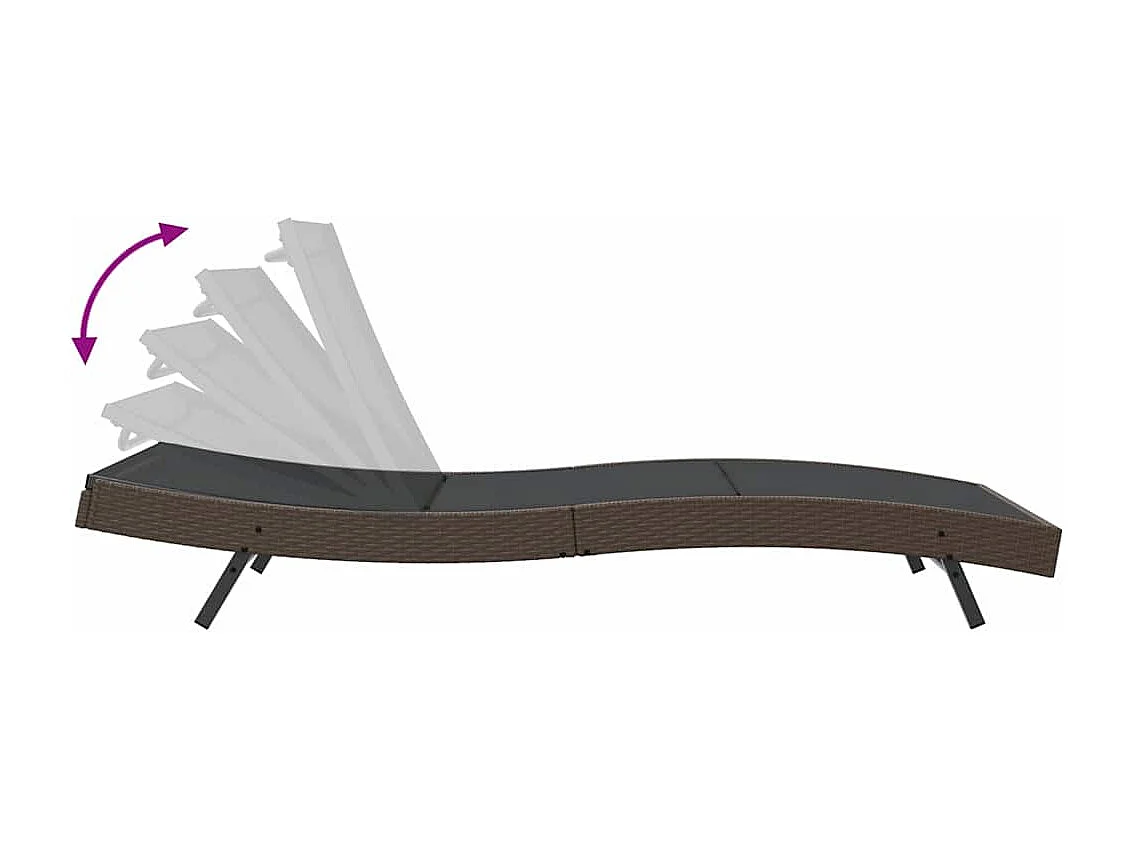 Chaise longue 70 x 197 x 82 cm Rattan synthétique, métal