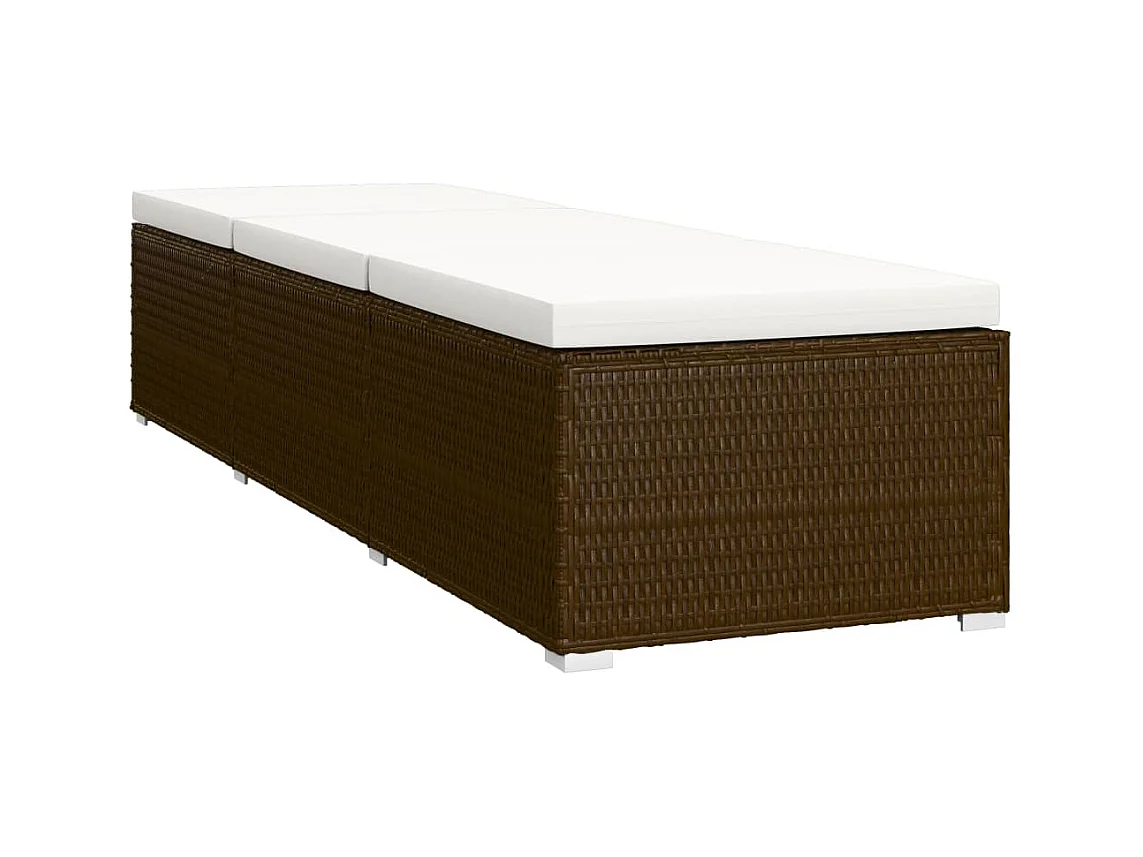 Tuin lounge stoel theetafel 3 stuks Poly wicker Bruin