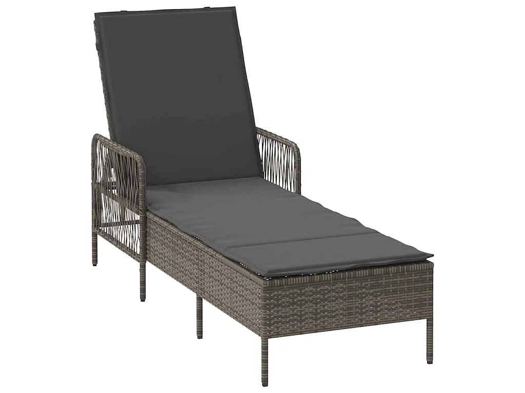 2-teilige Loungesessel mit Kissen und Tisch aus grauem Polyrattan