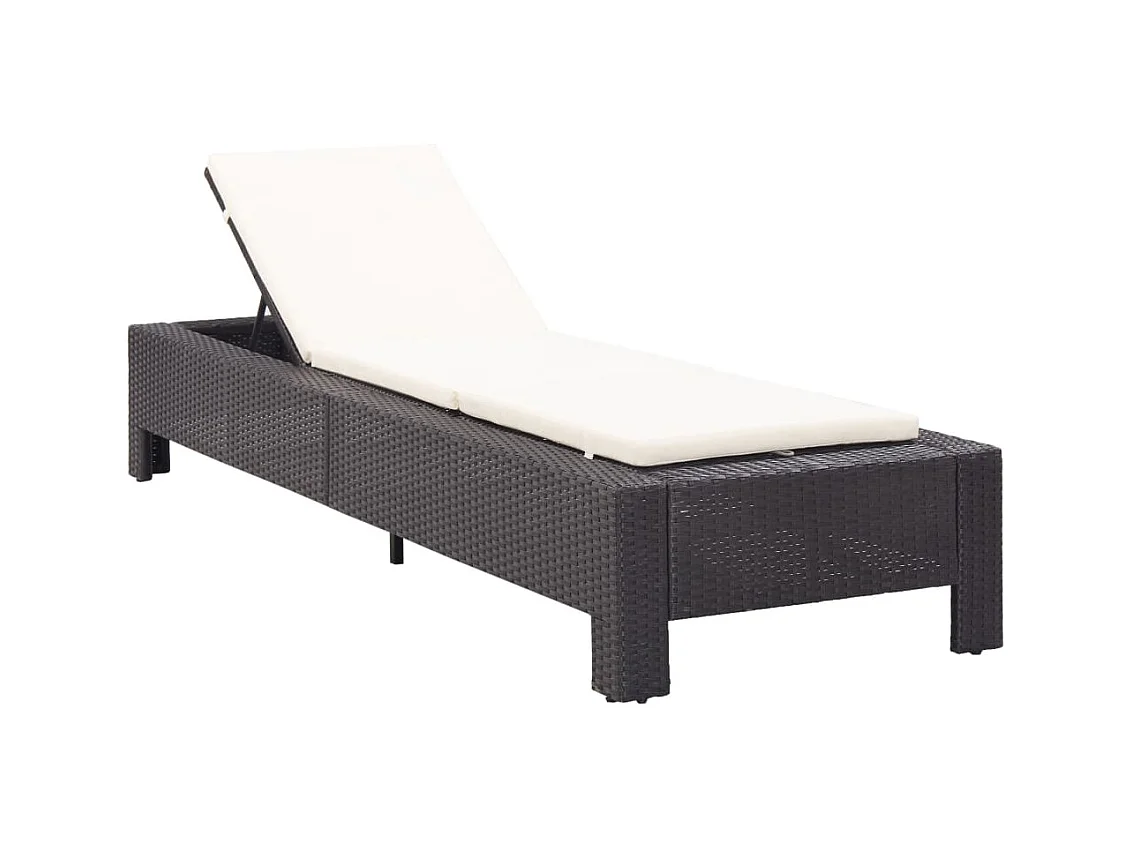 Transat avec coussin Noir Résine tressée