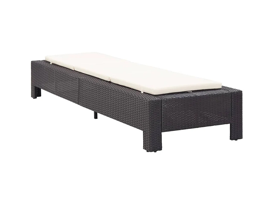 Transat avec coussin Noir Résine tressée