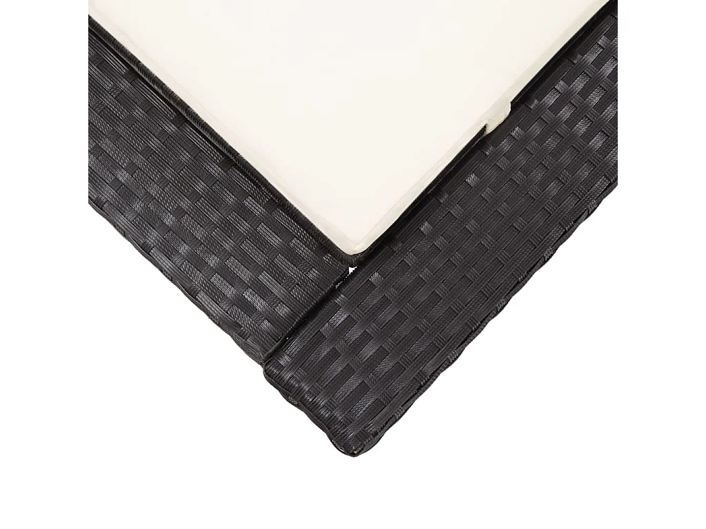 Transat avec coussin Noir Résine tressée