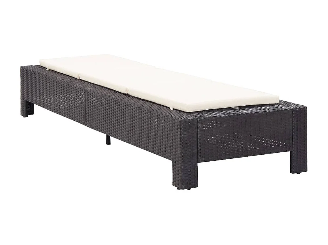 Transat avec coussin Noir Résine tressée