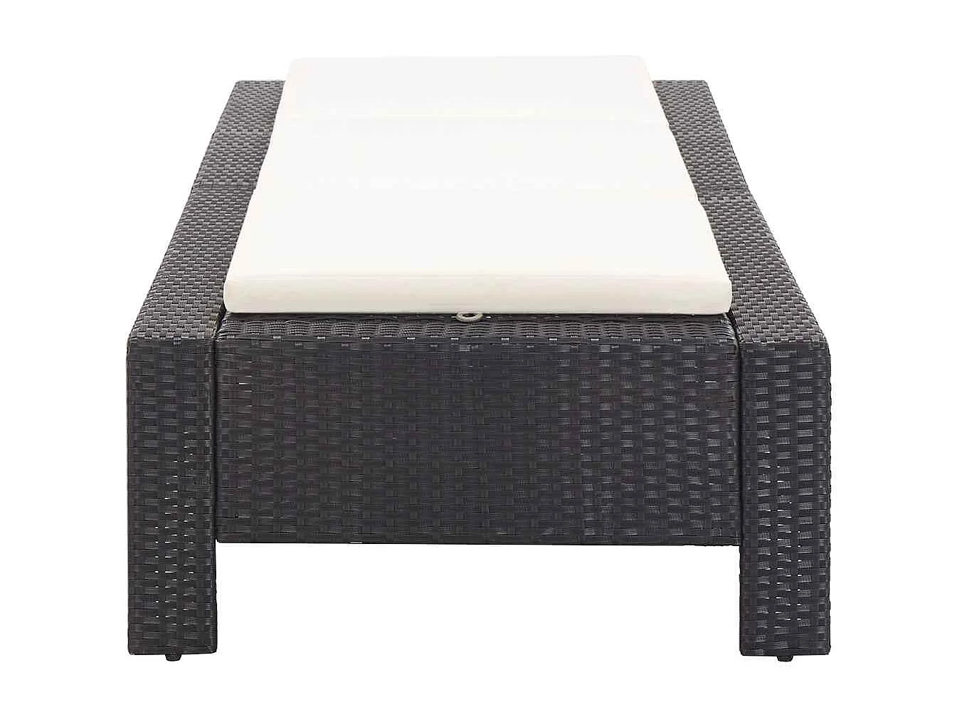 Transat avec coussin Noir Résine tressée