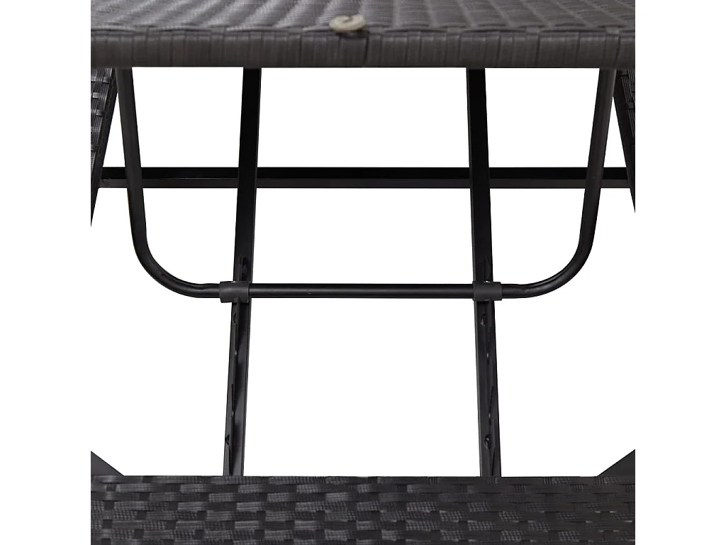 Transat avec coussin Noir Résine tressée