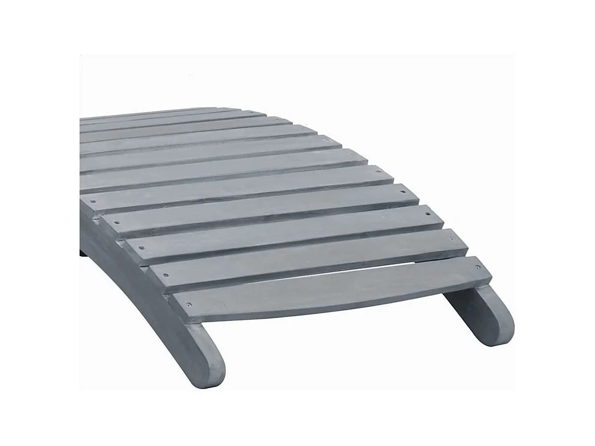 Chaise longue avec coussin Gris Bois d'acacia solide