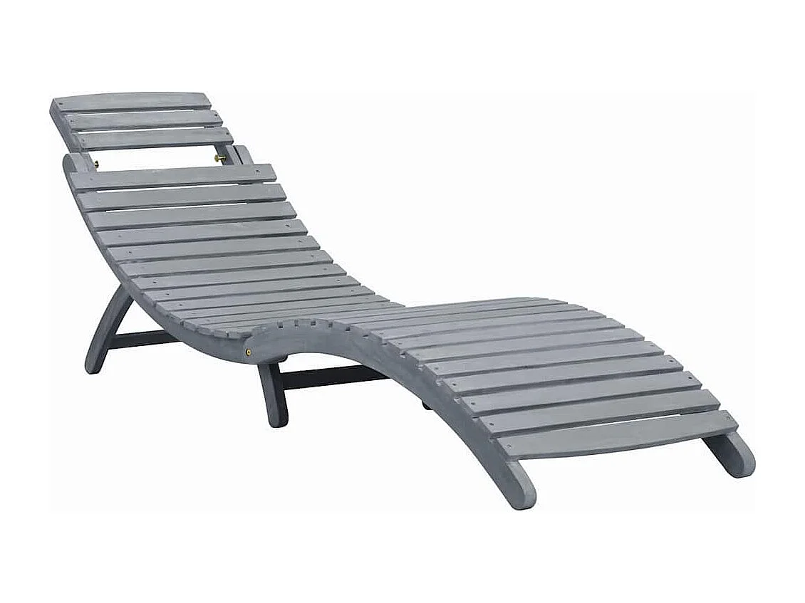 Chaise longue avec coussin Gris Bois d'acacia solide