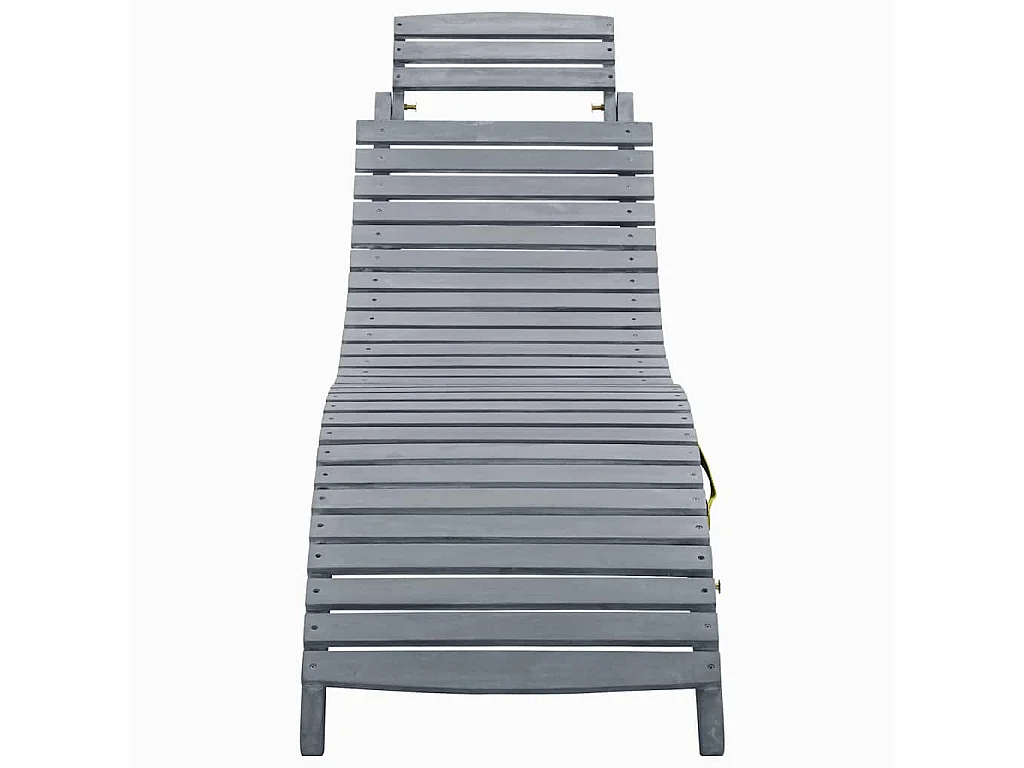 Chaise longue avec coussin Gris Bois d'acacia solide