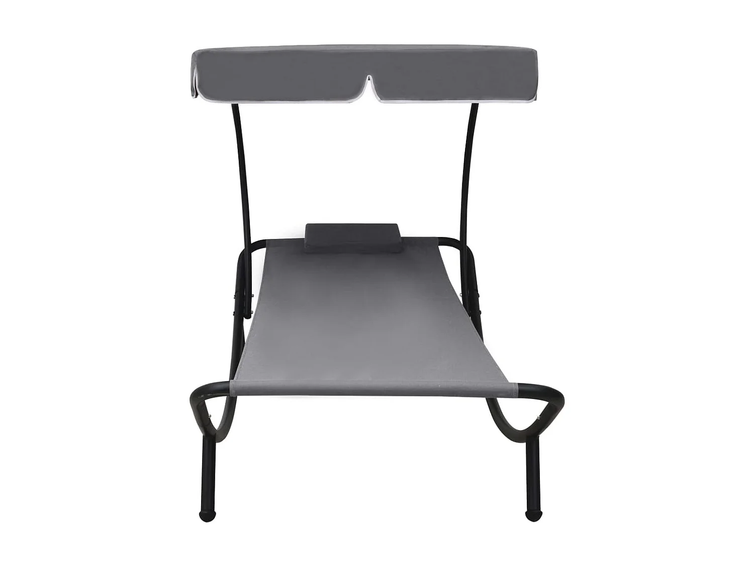 Buitendagbed met luifel en kussen, grijs