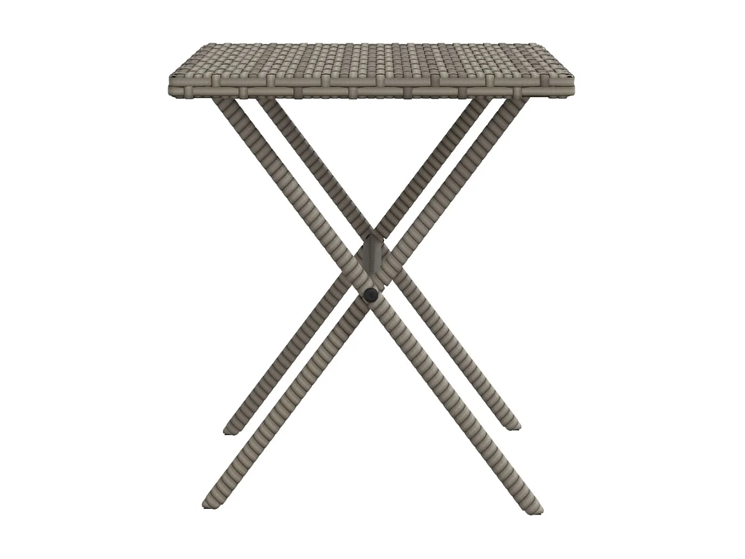 Set van 2 ligstoelen met grijze kunsthars rieten tafel