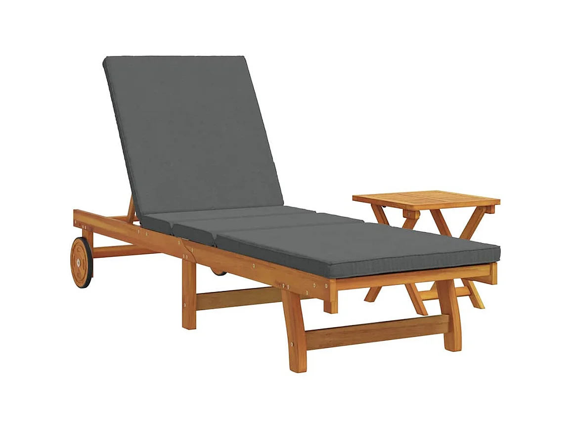 Transat 2 pcs Marron 40 x 40 x 40cm Bois d'acacia massif