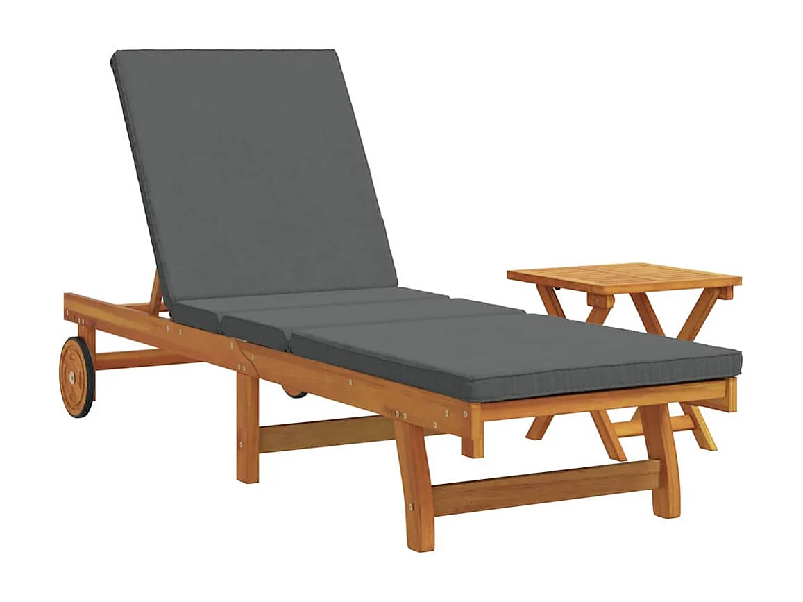 Transat 2 pcs Marron 40 x 40 x 40cm Bois d'acacia massif