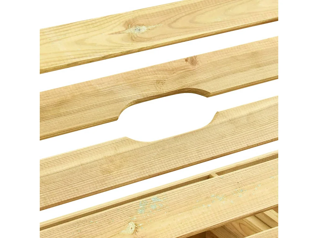 Chaise longue doppia in legno di pino impregnato verde