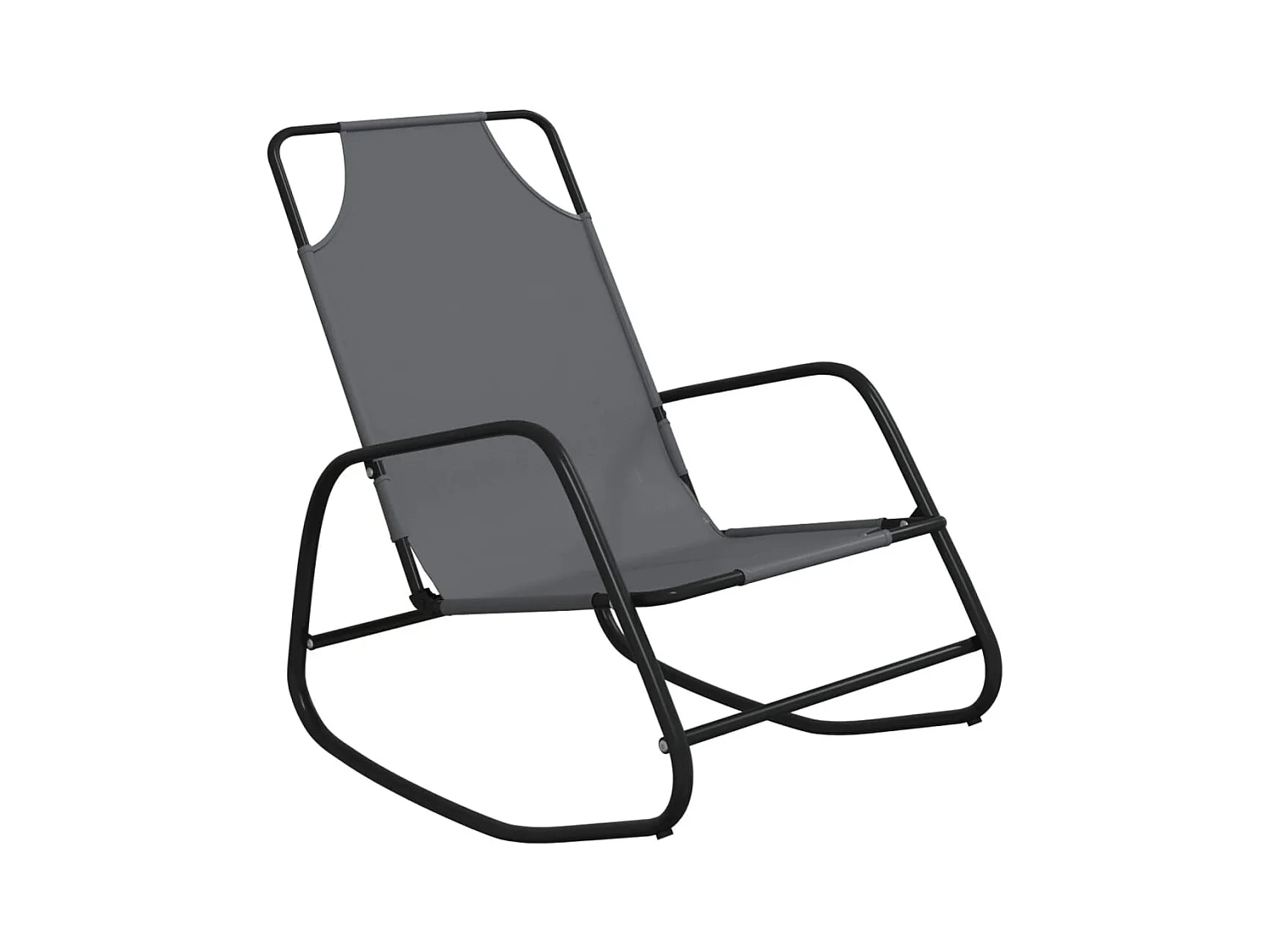 Sillones mecedores 2 piezas Gris Acero y textilene