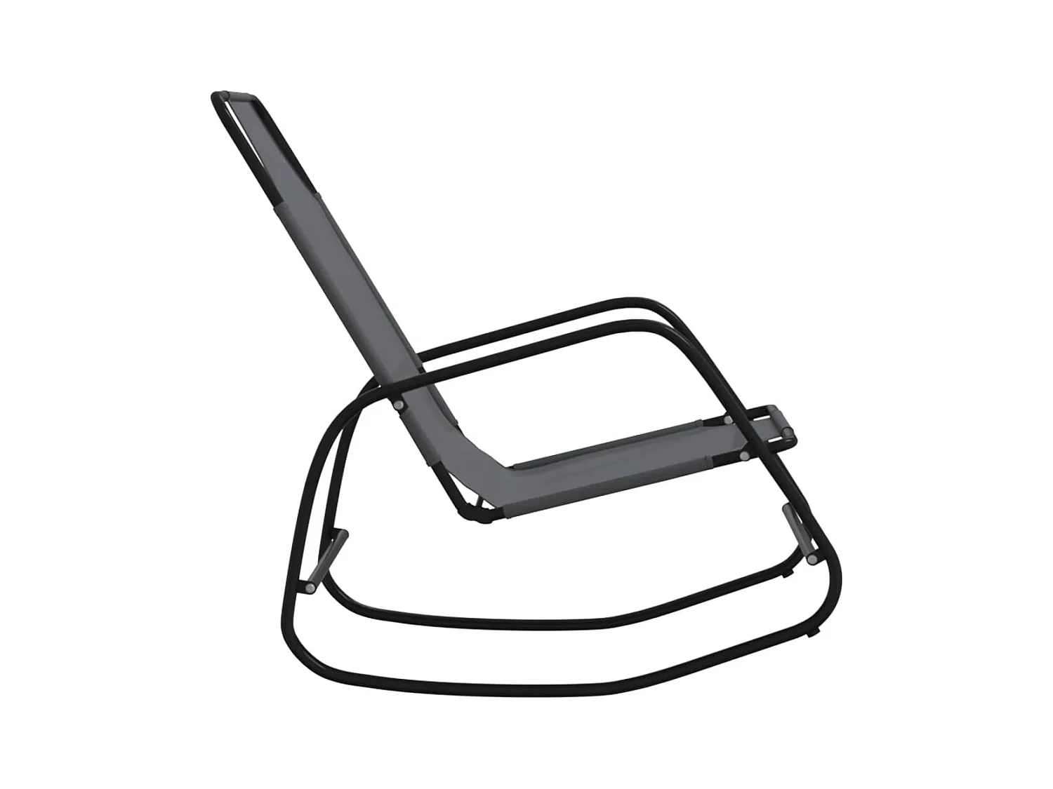 Sillones mecedores 2 piezas Gris Acero y textilene