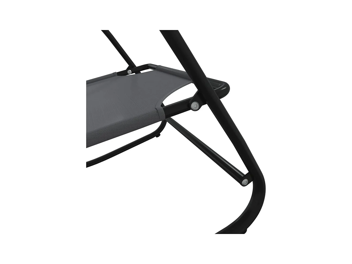 Sillones mecedores 2 piezas Gris Acero y textilene