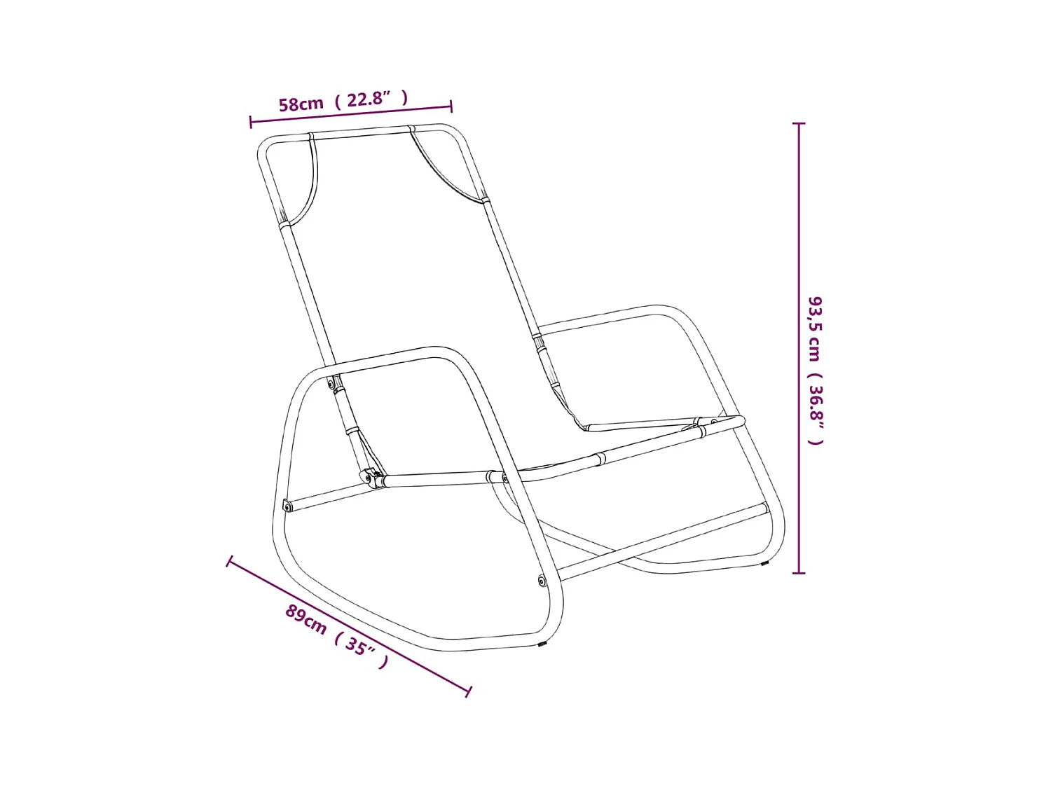 Sillones mecedores 2 piezas Gris Acero y textilene