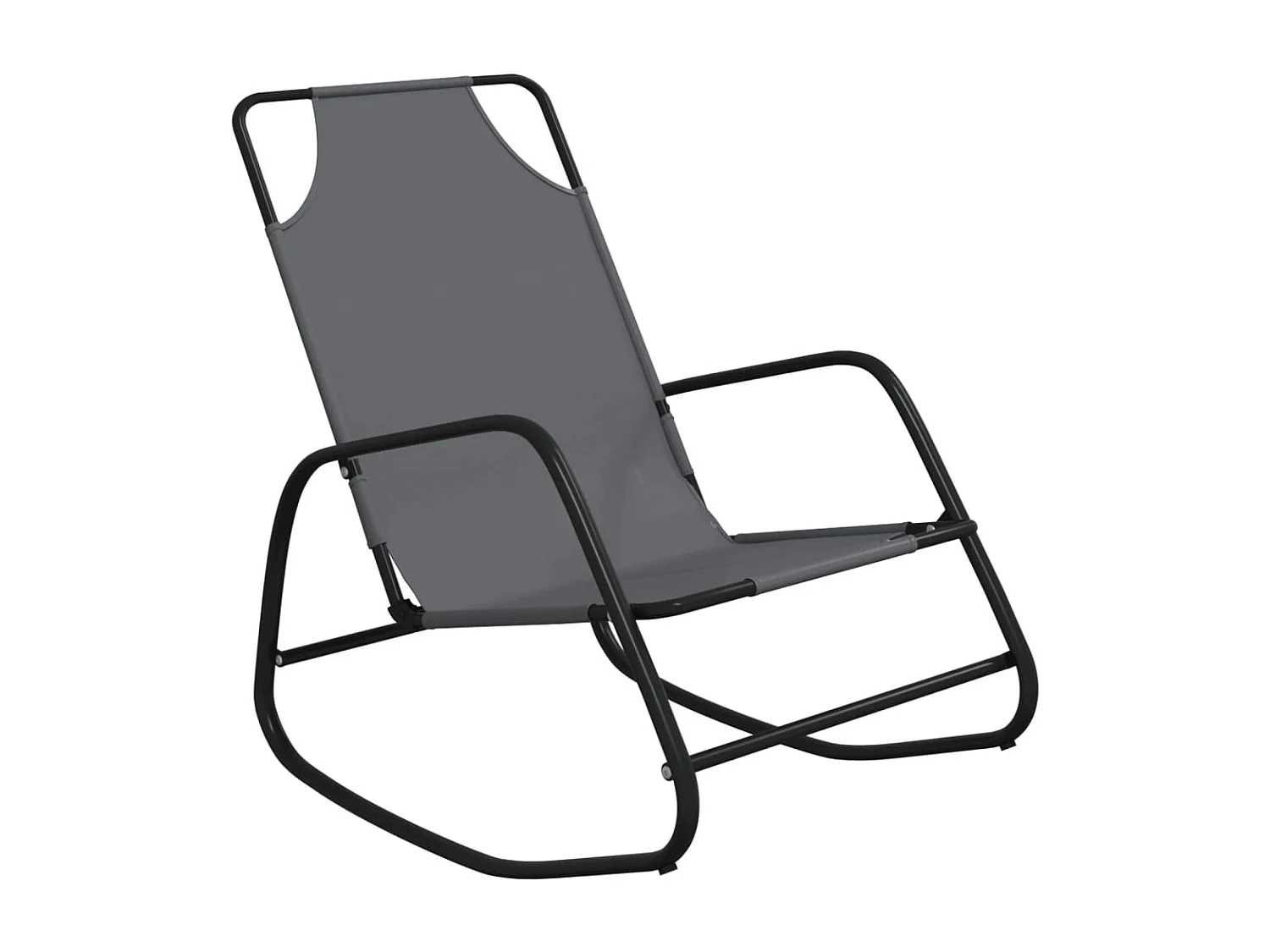 Sillones mecedores 2 piezas Gris Acero y textilene