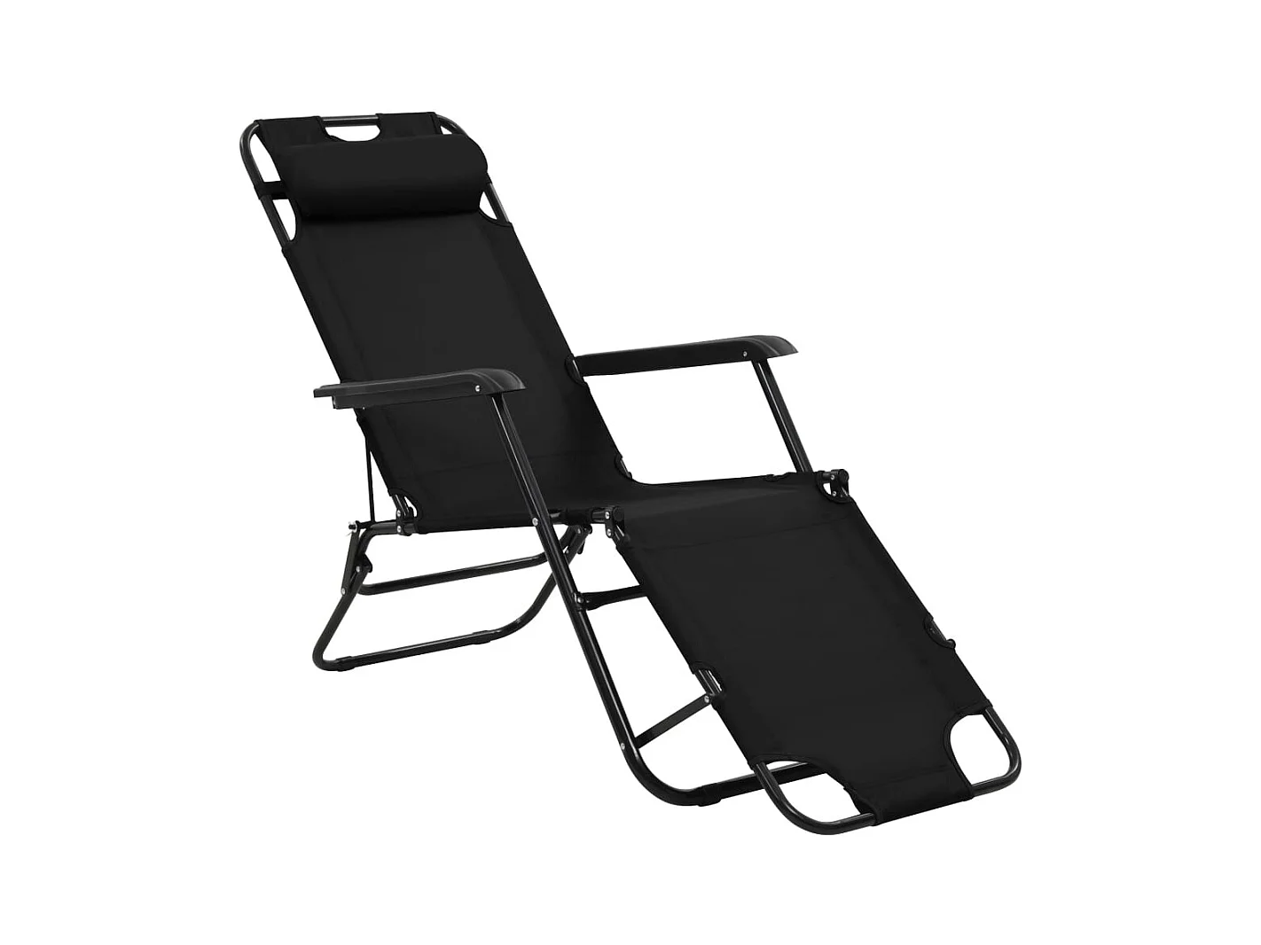 stuks opvouwbare ligstoelen met voetensteun staal zwart