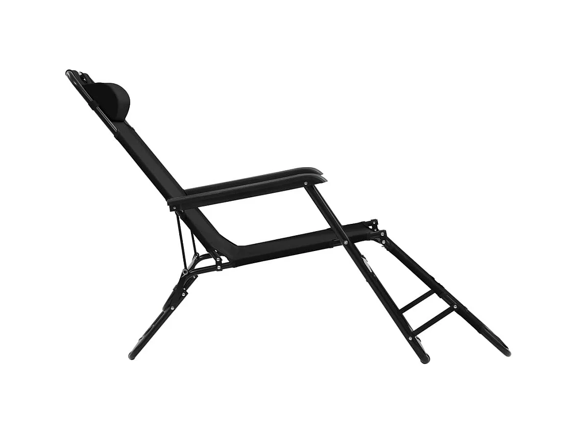 stuks opvouwbare ligstoelen met voetensteun staal zwart
