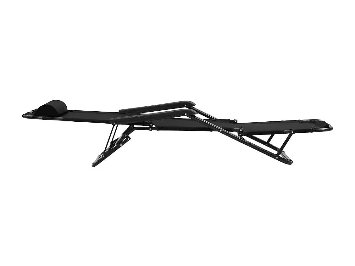 stuks opvouwbare ligstoelen met voetensteun staal zwart
