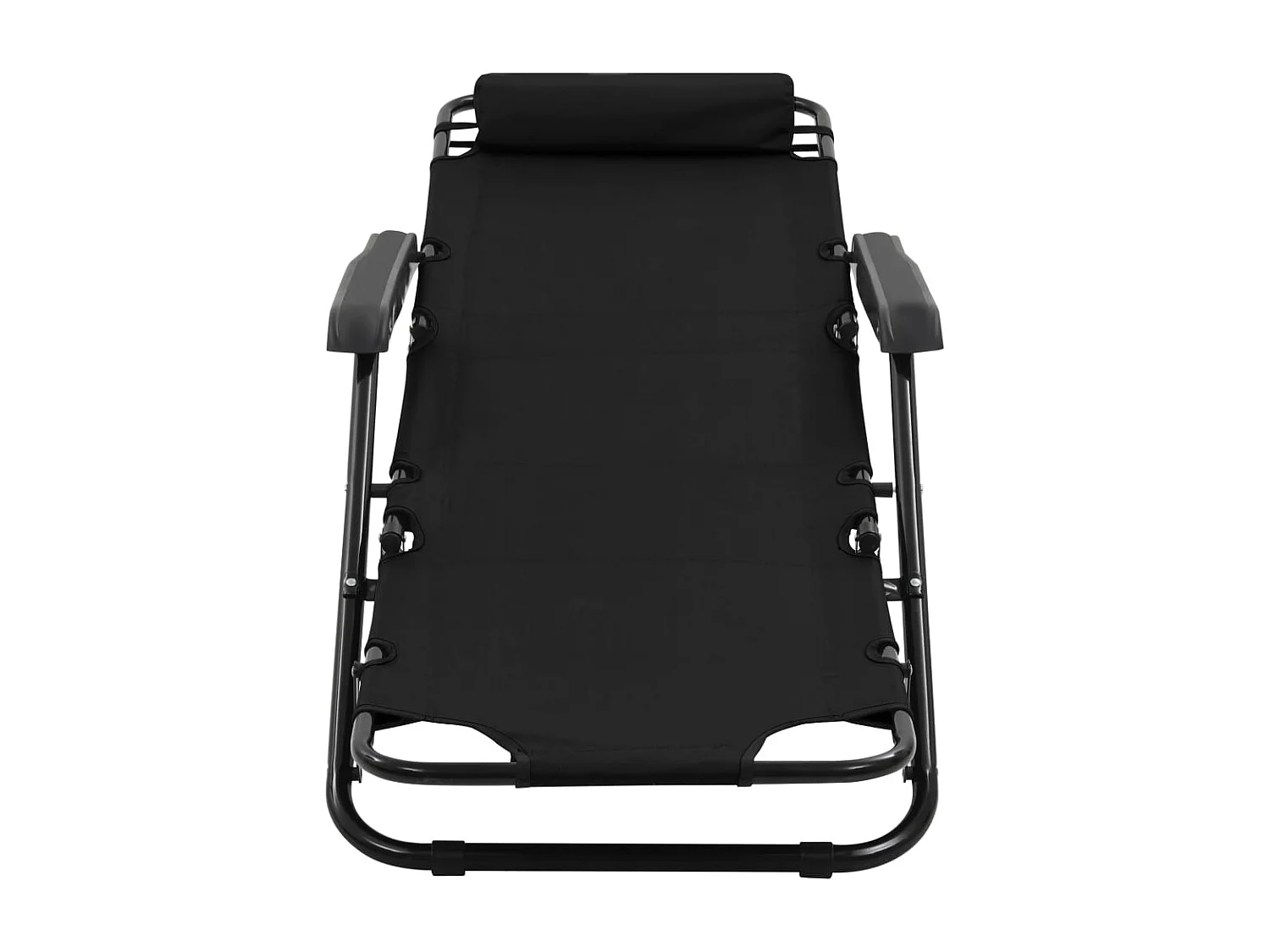 pz. Lettini prendisole pieghevoli con poggiapiedi in acciaio nero