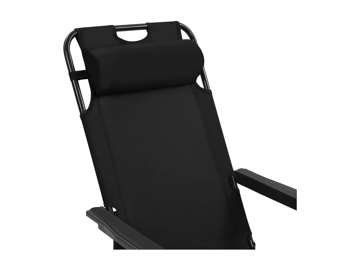 pz. Lettini prendisole pieghevoli con poggiapiedi in acciaio nero