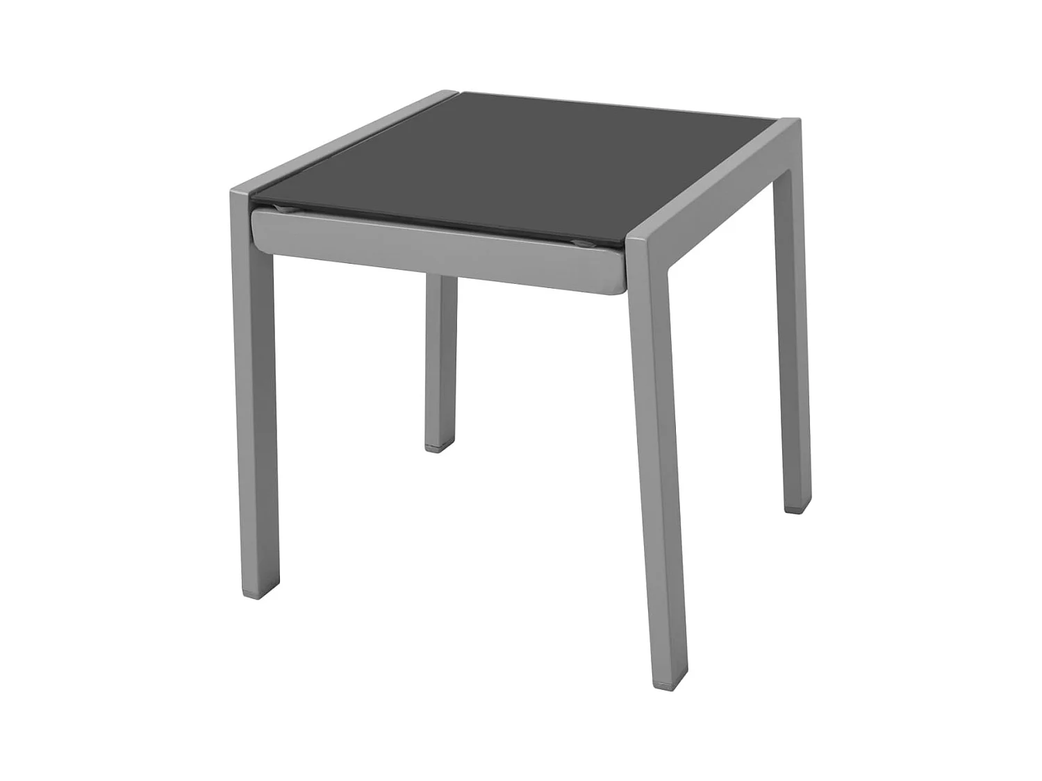 Zwarte aluminium ligstoelen met tafel