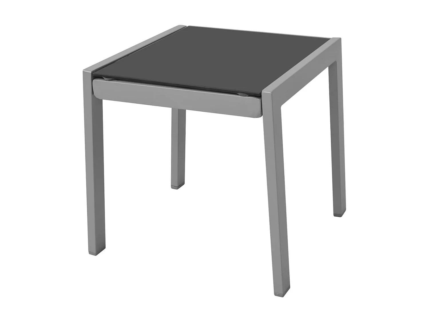 Tumbonas de aluminio negro con mesa
