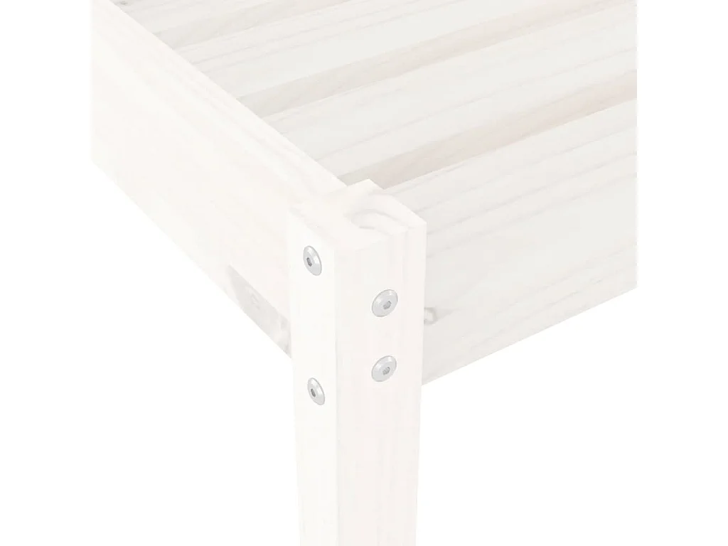 Set di 2 sedie a sdraio bianche 199,5x60x74cm in legno massello di pino