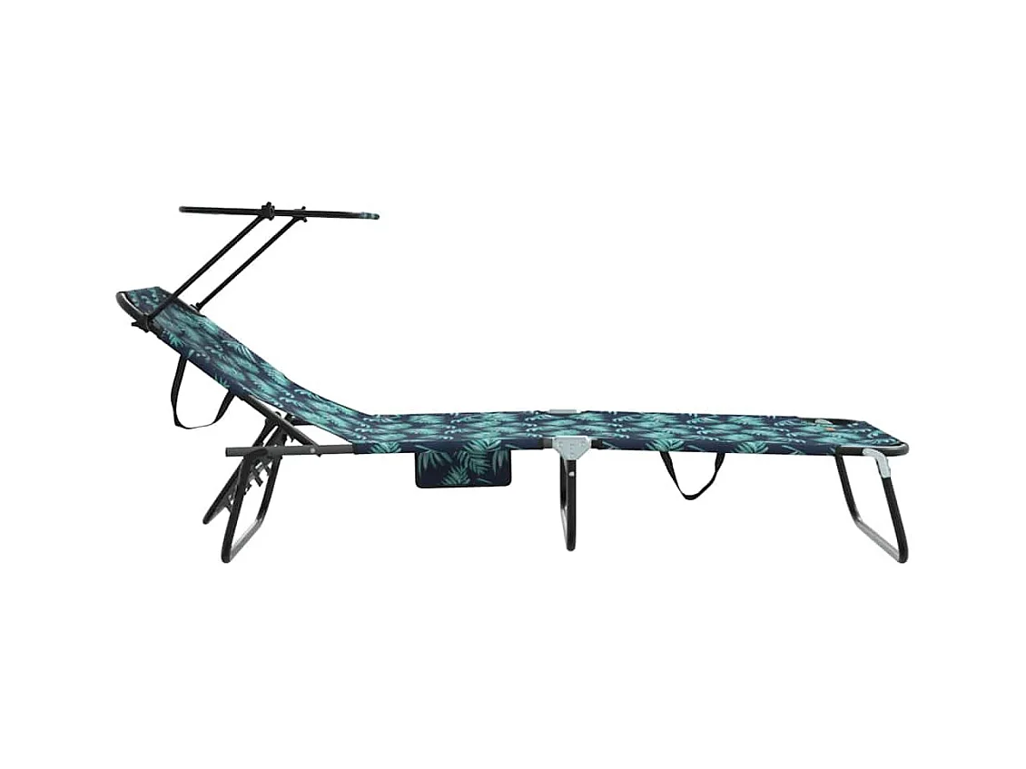 Chaise longue pliante avec imprimé auvent en tissu Oxford 600D