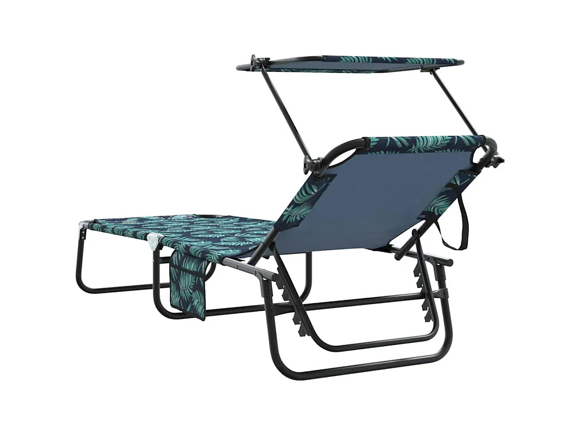 Chaise longue pliante avec imprimé auvent en tissu Oxford 600D