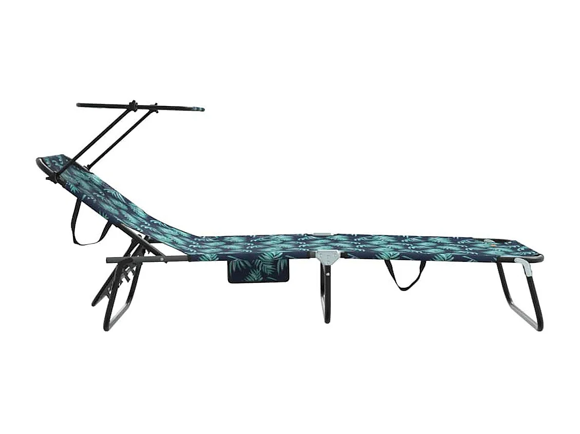 Chaise longue pliante avec imprimé auvent en tissu Oxford 600D