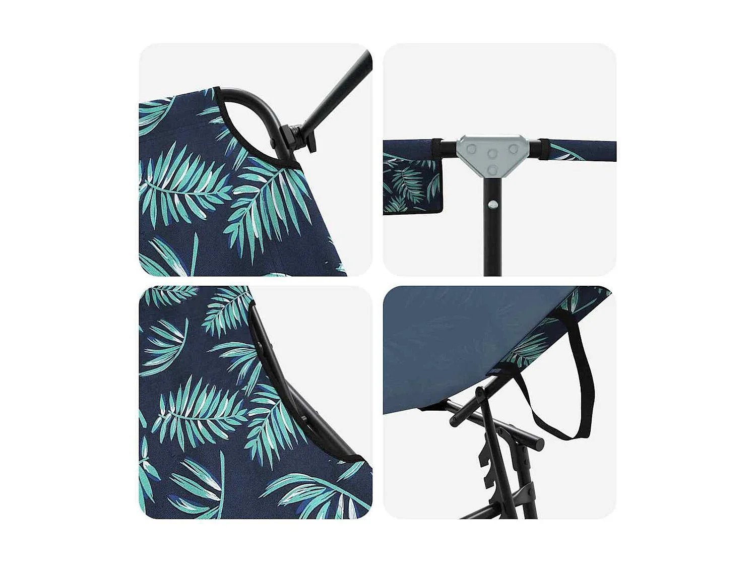 Chaise longue pliante avec imprimé auvent en tissu Oxford 600D