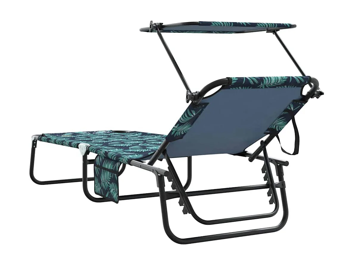 Chaise longue pliante avec imprimé auvent en tissu Oxford 600D