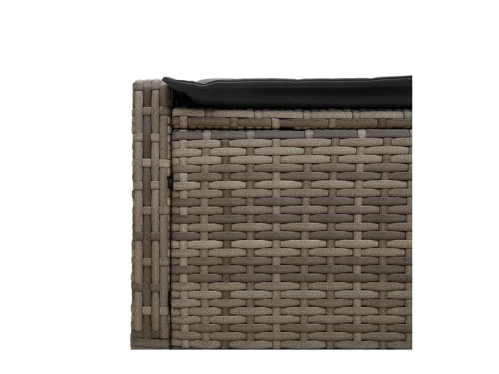 Chaise longue doble con cojines de mimbre de resina gris