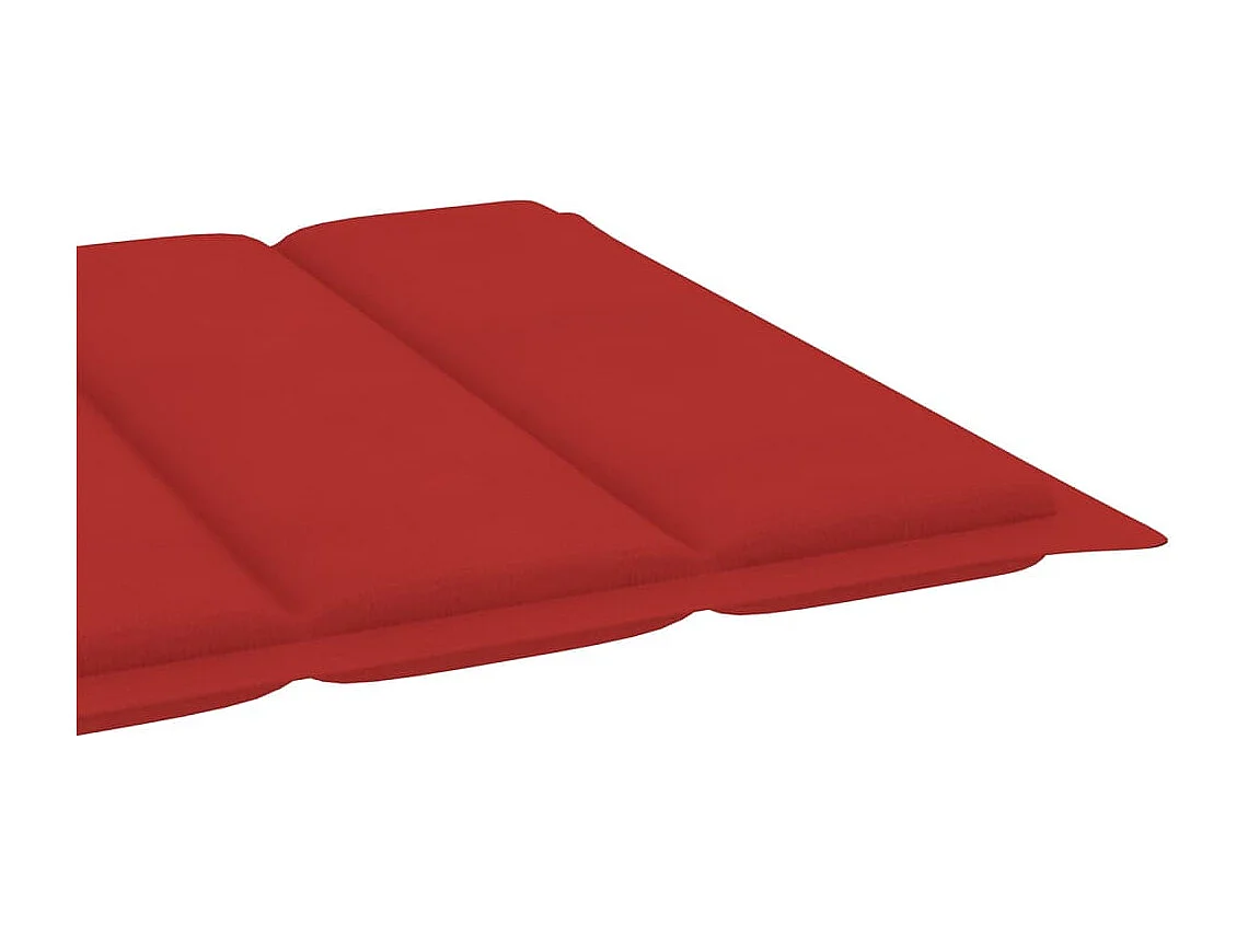 Juego de 2 sillones con cojín rojo Madera maciza de teca