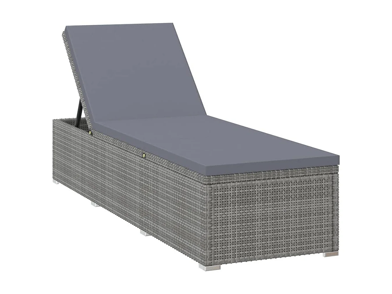 Sillón con cojín y mesa de té Resina tejida gris