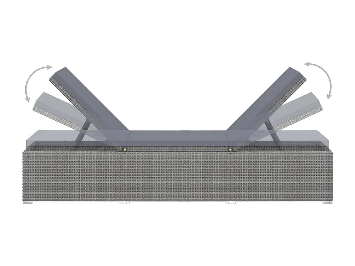 Sillón con cojín y mesa de té Resina tejida gris